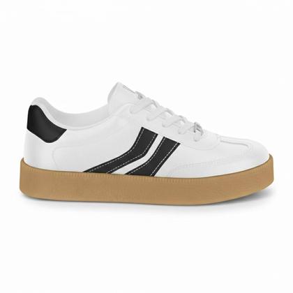 Imagem de Tênis Feminino Vizzano Casual Retro Estiloso Solado Marrom Plataforma Original Confortável -