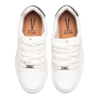 Imagem de Tênis Feminino Vizzano Pelica Detalhe Metalizado Branco/Preto