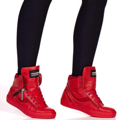 Imagem de Tênis Fitness Feminino Botinha Treino Academia Couro com Zíper - Pettinari