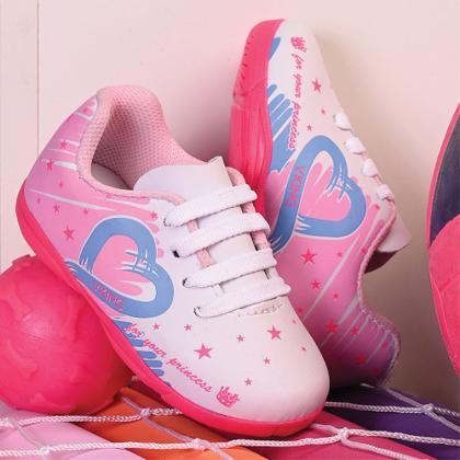 Imagem de Tênis Futsal menina Bebê Vking  Branco Rosa do 18 ao 25