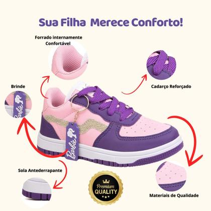 Imagem de Tênis infantil 26 ao 33 menina menino casual volta as aulas reforçado calce fácil resistente