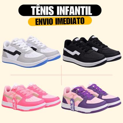 Imagem de Tênis infantil 26 ao 33 menina menino casual volta as aulas reforçado calce fácil resistente