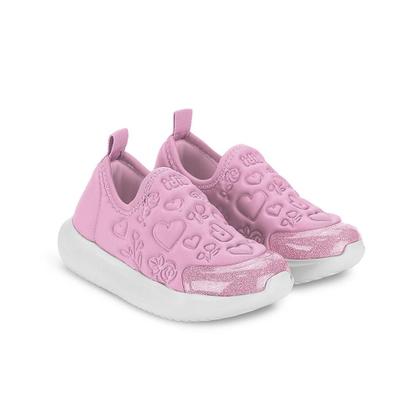 Imagem de Tênis Infantil Bibi Flash Rosa Estampado Slip On para Escola