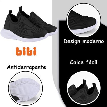 Imagem de Tênis Infantil Bibi Fly Baby Ii Preto Anatômico Confortável Leve Flexível