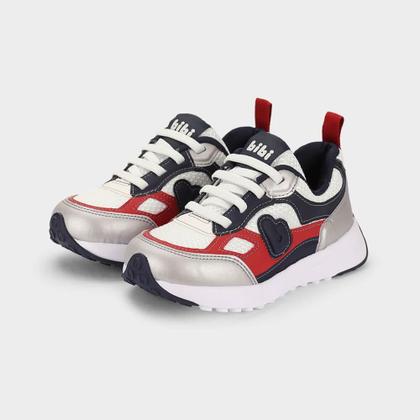 Imagem de Tênis Infantil Bibi Jogging Kids Branco com Vermelho