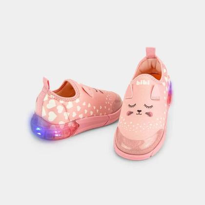 Imagem de Tênis Infantil BIBI New Space Luz Led Colorido Estampado Gatinho Feminino