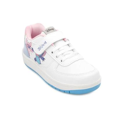 Imagem de Tênis Infantil Branco com tiras autocolantes e Estampa do Stitch e Angel Disney
