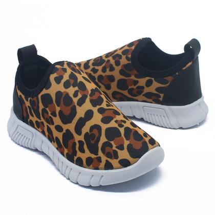 Imagem de Tênis Infantil Calce Facil Leve Confortável Estampa Onça