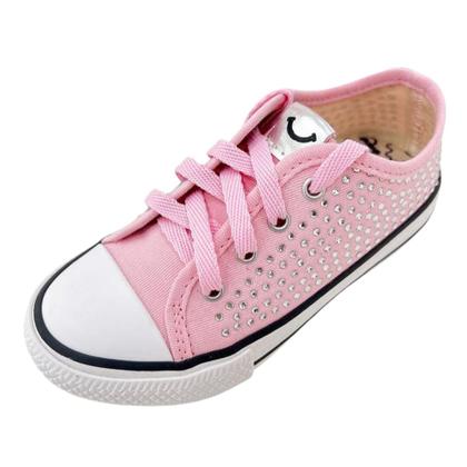Imagem de Tênis Infantil Canvas Feminino Cano Curto com Pedrinhas 2212