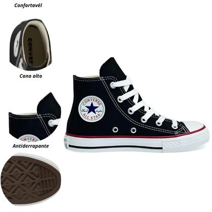 Imagem de Tênis Infantil Converse Original Chuck Taylor Canvas Cano Alto Preto