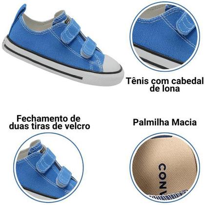 Imagem de Tênis Infantil Converse Seasonal Colors Tiras Auto Colante Azul