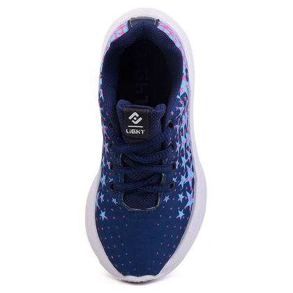 Imagem de Tenis Infantil De Amarrar Meninas Leve Desenhos LIGHT + Relogio