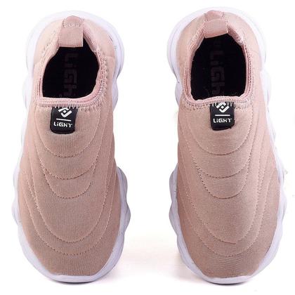 Imagem de Tenis Infantil De Led Calce Facil Elastico Meninas Feminino + Oculos Relogio