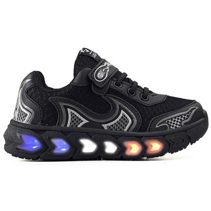 Imagem de Tenis Infantil De Led Casual Jogger Meninos Escolar Basico + Chinelo Oculos Relogio