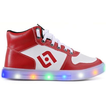 Imagem de Tenis Infantil De Led Meninas Botinha Cano Alto Escolar Casual Basico + Chinelo Oculos Relogio