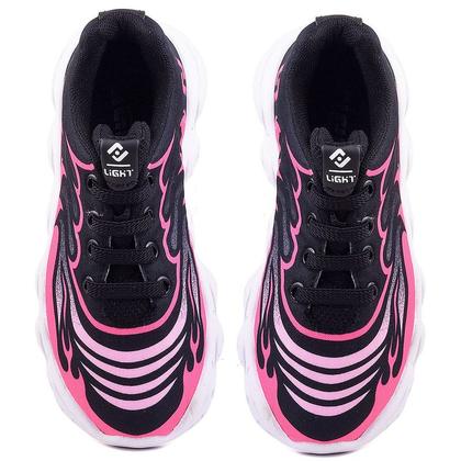 Imagem de Tenis Infantil De Led Meninas Calce Facil Desenhos Luzinha LIGHT + Relogio