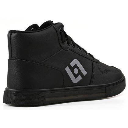 Imagem de Tenis Infantil De Led Meninos Botinha Cano Alto Escolar Casual Basico + Chinelo Oculos Relogio