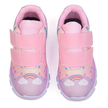 Imagem de Tenis Infantil De Led Unicornio Calce Facil Meninas LIGHT + Relogio