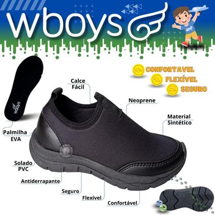Imagem de Tênis Infantil de Menino Sem Cadarço Confortável Resistente Wboys 360001