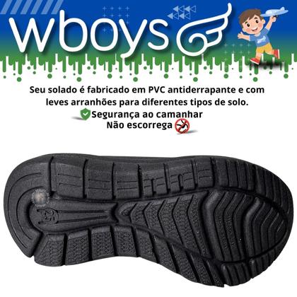 Imagem de Tênis Infantil de Menino Sem Cadarço Confortável Resistente Wboys 360001