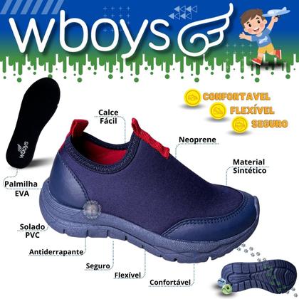 Imagem de Tênis Infantil de Menino Sem Cadarço Confortável Resistente Wboys 360001