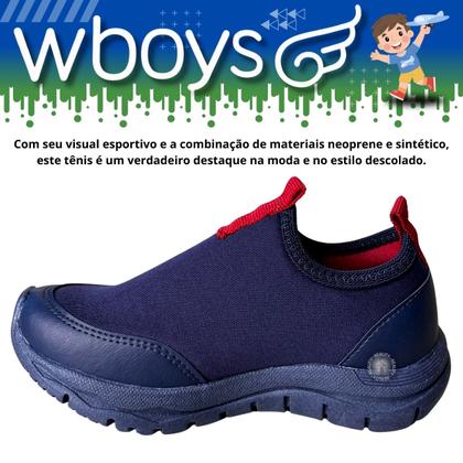 Imagem de Tênis Infantil de Menino Sem Cadarço Confortável Resistente Wboys 360001