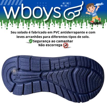 Imagem de Tênis Infantil de Menino Sem Cadarço Confortável Resistente Wboys 360001