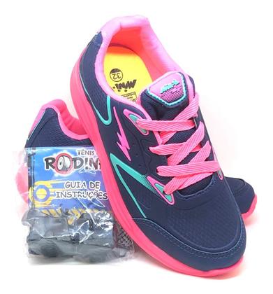 Imagem de Tênis Infantil de Rodinha Masculino e Feminino Confortável Macio Casual escola 