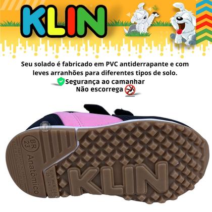 Imagem de Tênis Infantil Feminino Klin Walk Calçado sem Cadarço para menina 216123