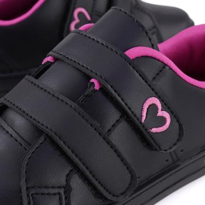 Imagem de Tênis Infantil Feminino Menina Casual Escolar Dia a Dia Preto Pink 193.024-409-195.053-409