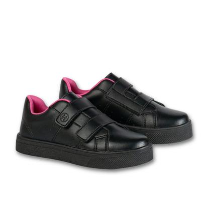 Imagem de Tênis Infantil Feminino Menina Casual Escolar Dia a Dia Preto Pink 193.024-409/195.053-409