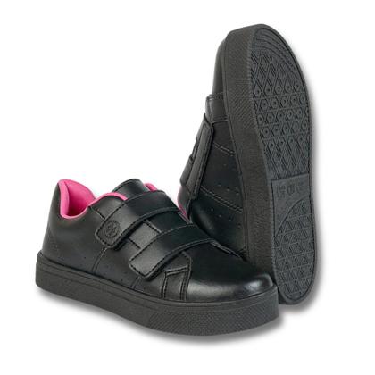 Imagem de Tênis Infantil Feminino Menina Casual Escolar Dia a Dia Preto Pink 193.024-409/195.053-409