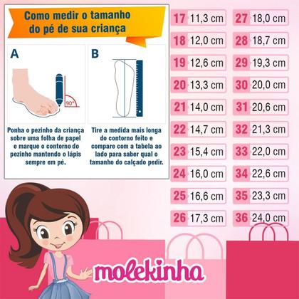 Imagem de Tenis Infantil Feminino  Molekinha Calce Facil Lycra Sem Cadarço Escola Casual Oferta