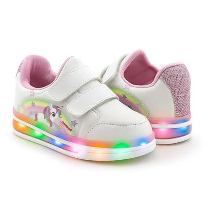Imagem de Tênis Infantil Feminino Novopé Luz de Led Unicórnio Rosa  72