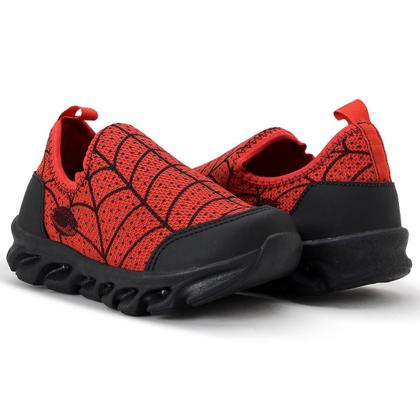 Imagem de Tênis Infantil Homem Aranha Com Luzinhas Coloridas Led Calce Fácil