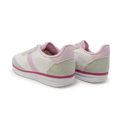 Imagem de Tênis Infantil Kidy Casual com Elástico Branco e Rosa para Passeios