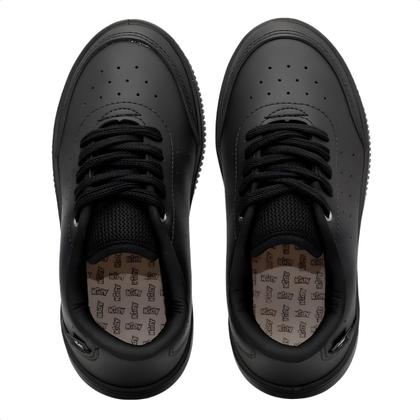 Imagem de Tênis Infantil Kidy Colegial Escolar Volta ás Aulas Preto Escola Colégio Cadarços Confortável Durável