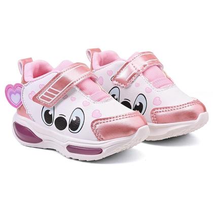 Imagem de Tênis Infantil Led Feminino Stitch Minipé Luzinha Menina Casual