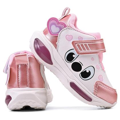 Imagem de Tênis Infantil Led Feminino Stitch Minipé Luzinha Menina Casual