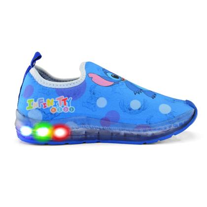 Imagem de Tenis Infantil Masculino Led Calcefacil Stitch Royal