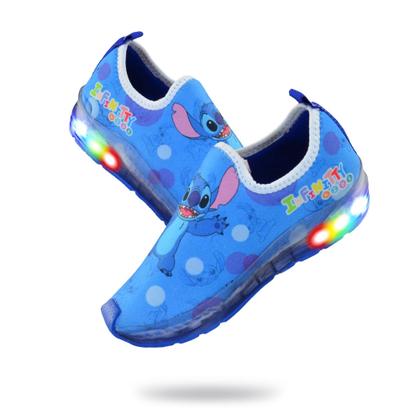 Imagem de Tenis Infantil Masculino Led Calcefacil Stitch Royal