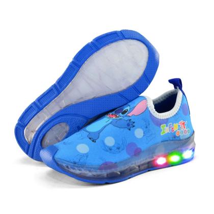 Imagem de Tenis Infantil Masculino Led Calcefacil Stitch Royal