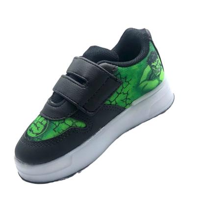 Imagem de Tênis Infantil Masculino Menino Hulk Personagem Luz que Pisca Casual Confortável Macio Leve Calce Fácil
