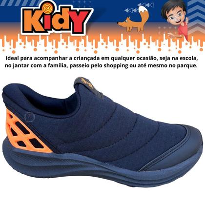 Imagem de Tênis Infantil Masculino Sem Cadarço Calce Fácil Macio Leve e Resistente Kidy Lançamento 370125