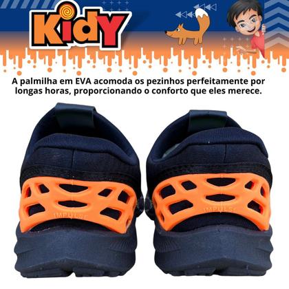 Imagem de Tênis Infantil Masculino Sem Cadarço Calce Fácil Macio Leve e Resistente Kidy Lançamento 370125