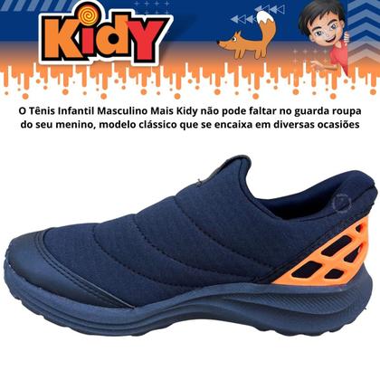 Imagem de Tênis Infantil Masculino Sem Cadarço Calce Fácil Macio Leve e Resistente Kidy Lançamento 370125