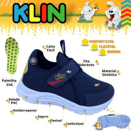 Imagem de Tênis Infantil Masculino Sem Cadarço Klin New Sport Calce Fácil 199114