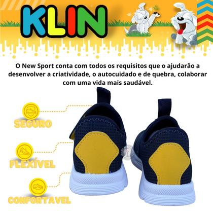 Imagem de Tênis Infantil Masculino Sem Cadarço Klin New Sport Calce Fácil 199114