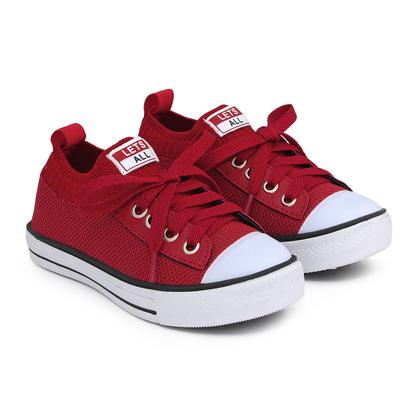 Imagem de Tenis Infantil Meia escolar Lets All Feminino Masculino Vermelho