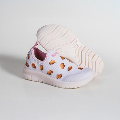 Imagem de Tênis Infantil Menina Capivara Agarradinha Rosa